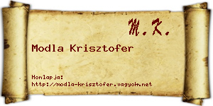 Modla Krisztofer névjegykártya